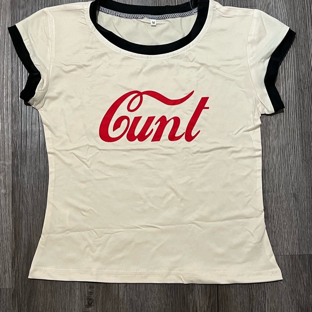 Coca Cola Print C.u. nt Goth Baby Tee Y2K Aesthetic Grunge Graphic Emo Girl - Picture 3 of 4